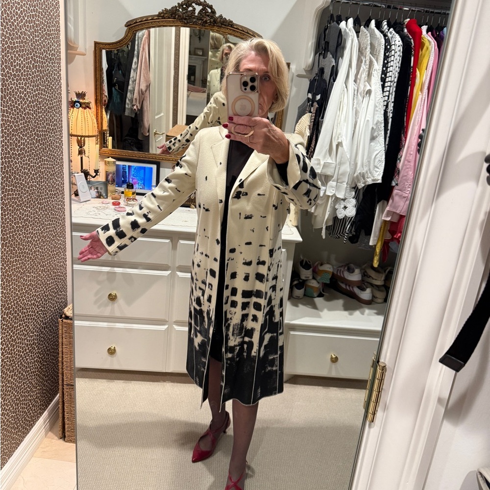 Chic Black and Cream Women's Trench Coat